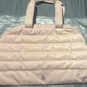 Victoria's Secret Pink Tote Bag with Quilted Texture and Spacious Design